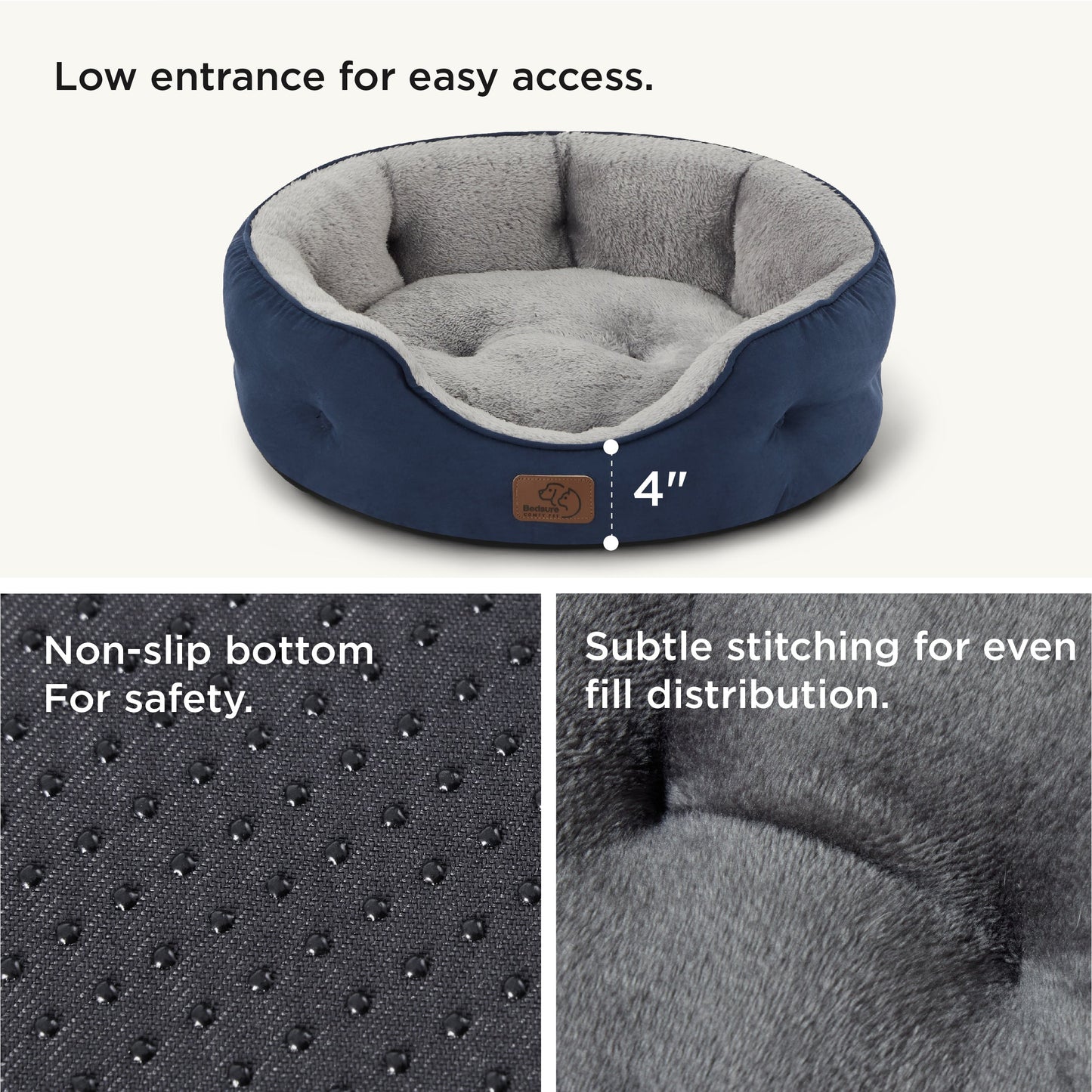 Solid Round Pet Bed