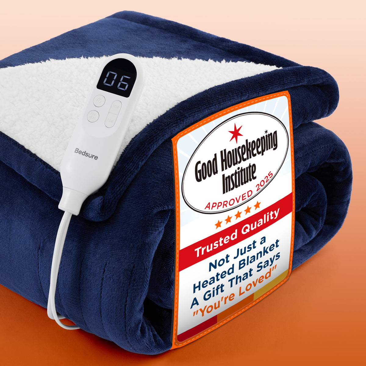Solid Flannel Heated Blanket