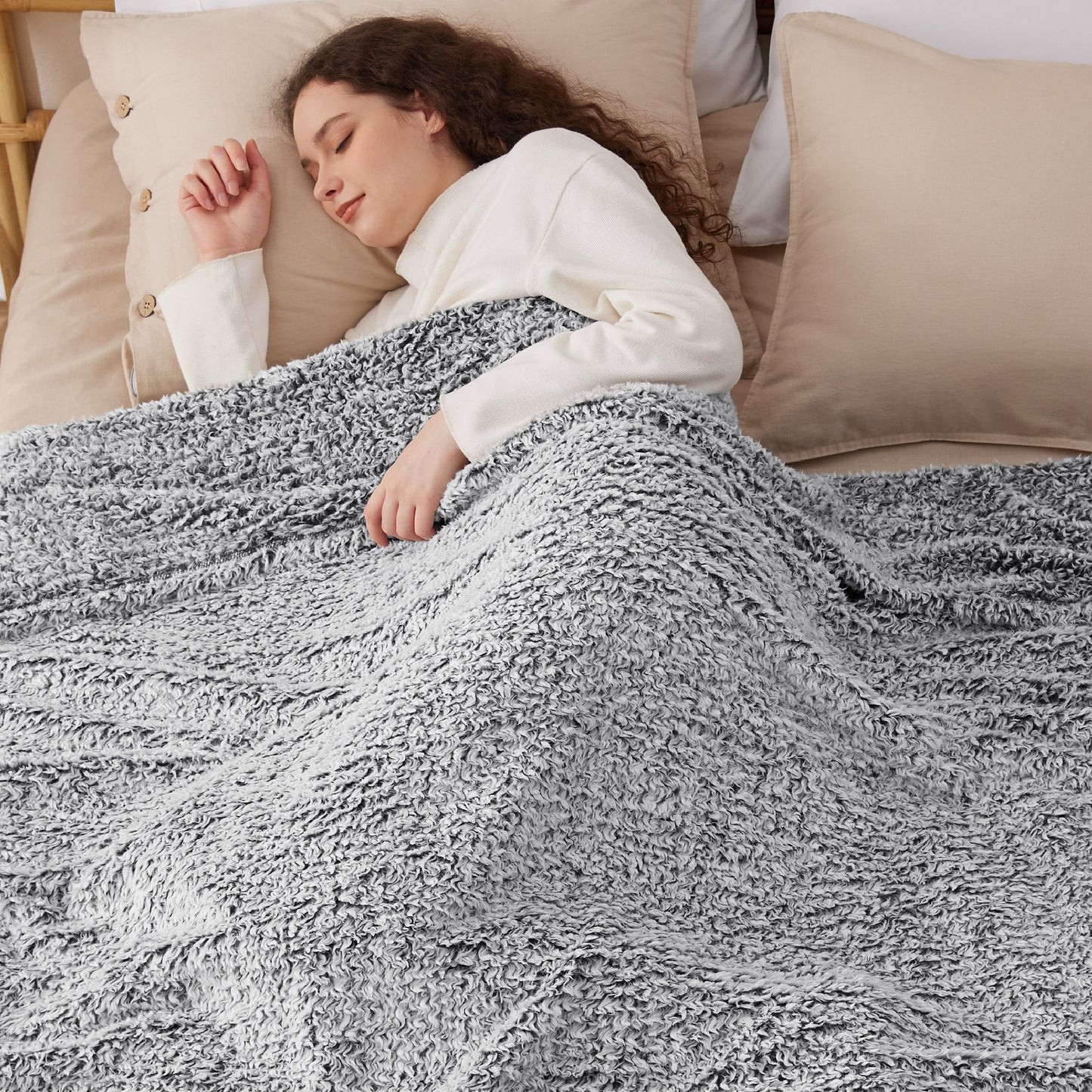 Melange Shaggy Sherpa Blanket