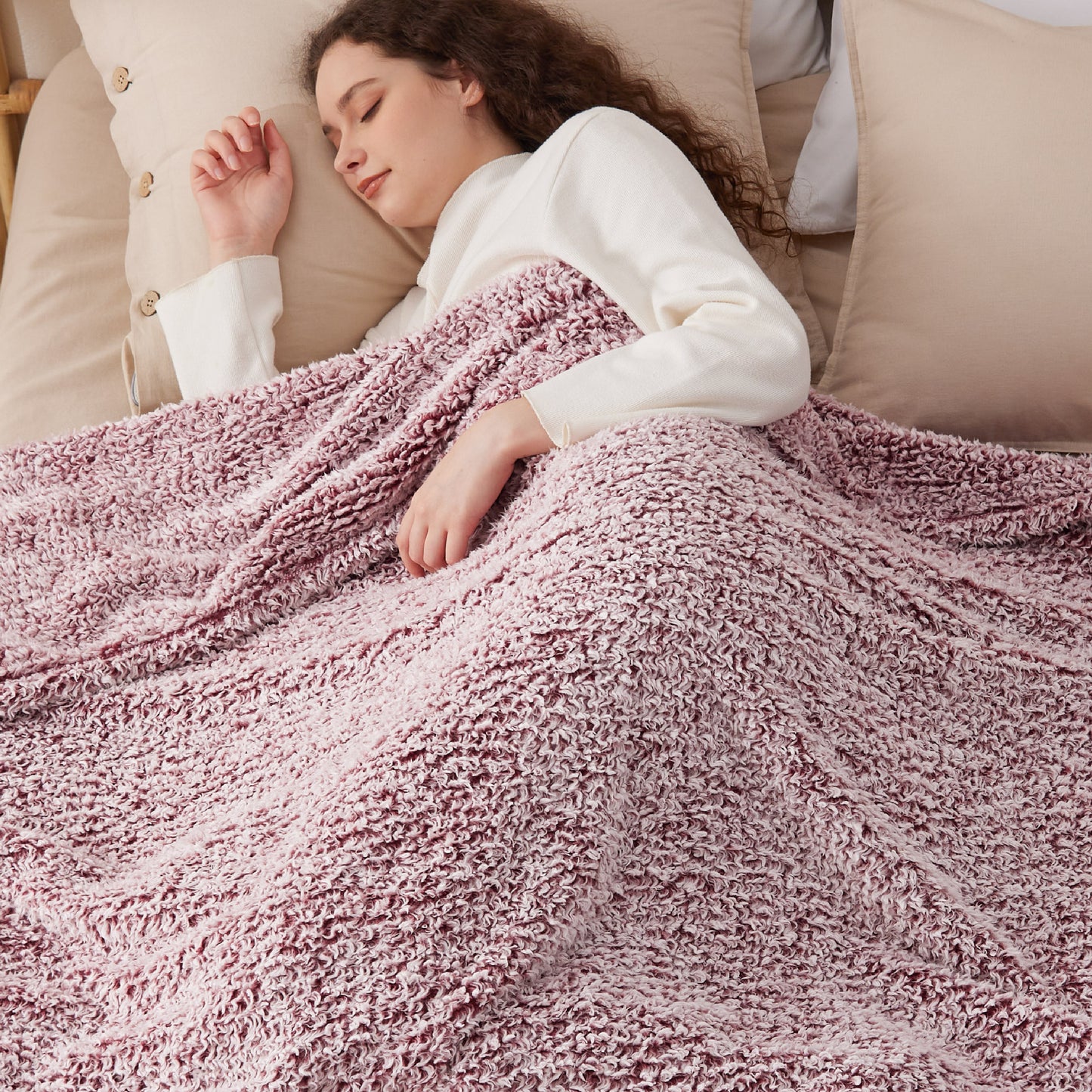 Melange Shaggy Sherpa Blanket