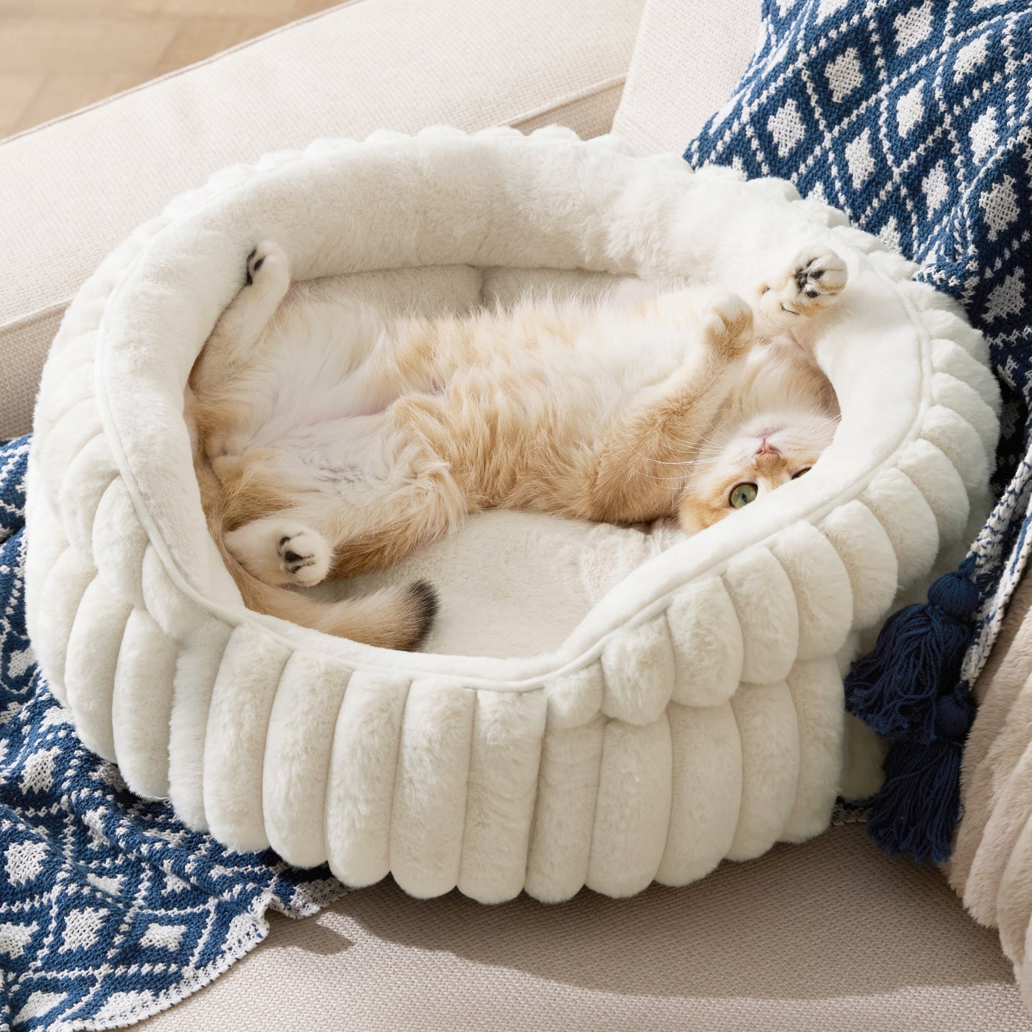 Double-Layer Faux Fur Pet Bed