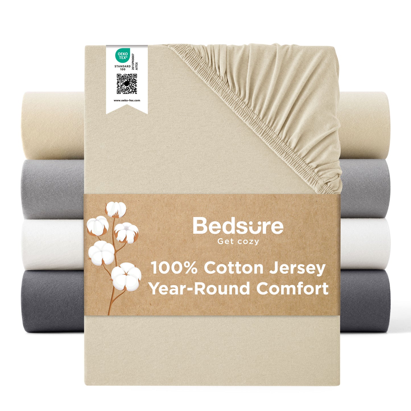 100% Cotton Jersey Fitted Sheet