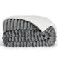 Acquard Stripes Shaggy Sherpa Blanket