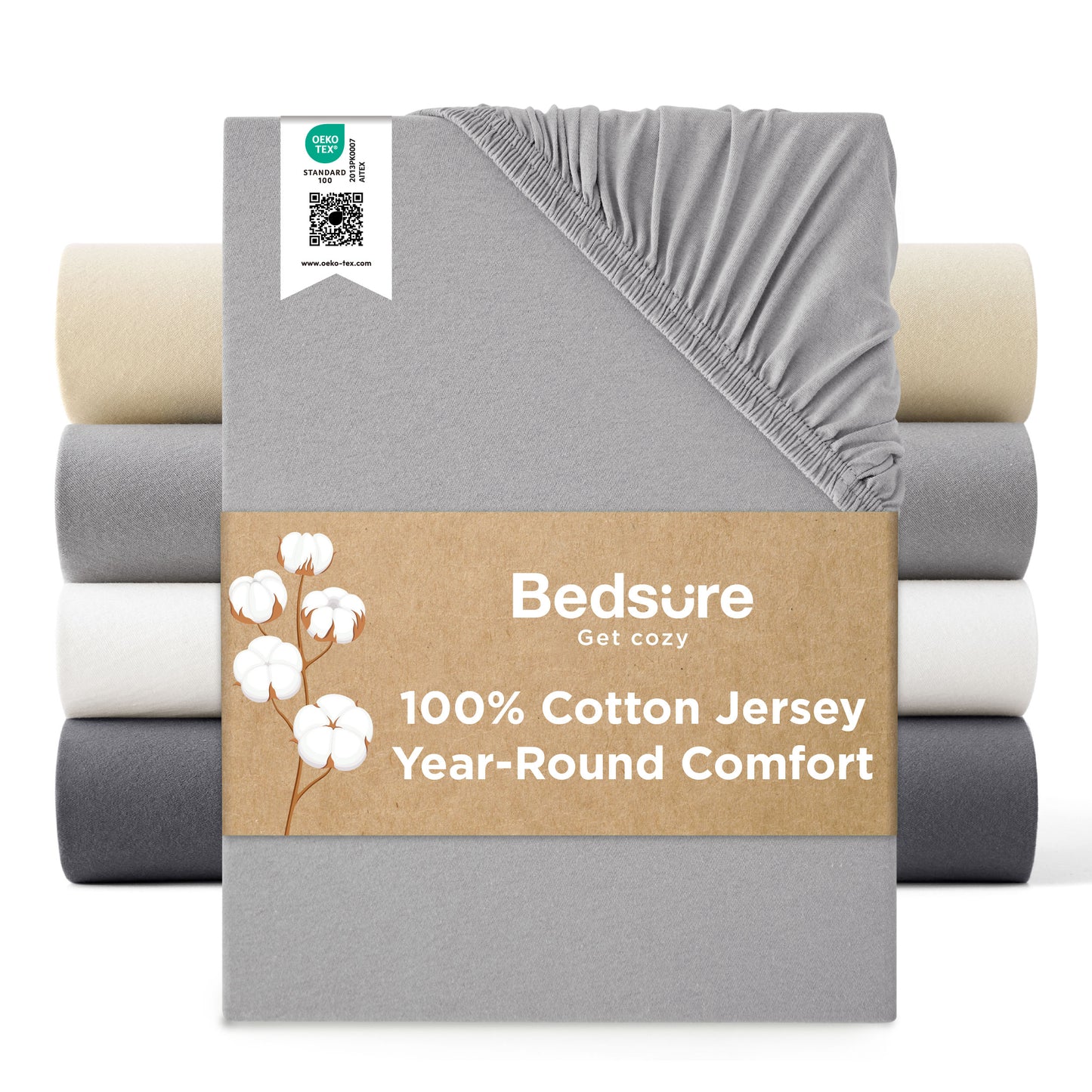 100% Cotton Jersey Fitted Sheet
