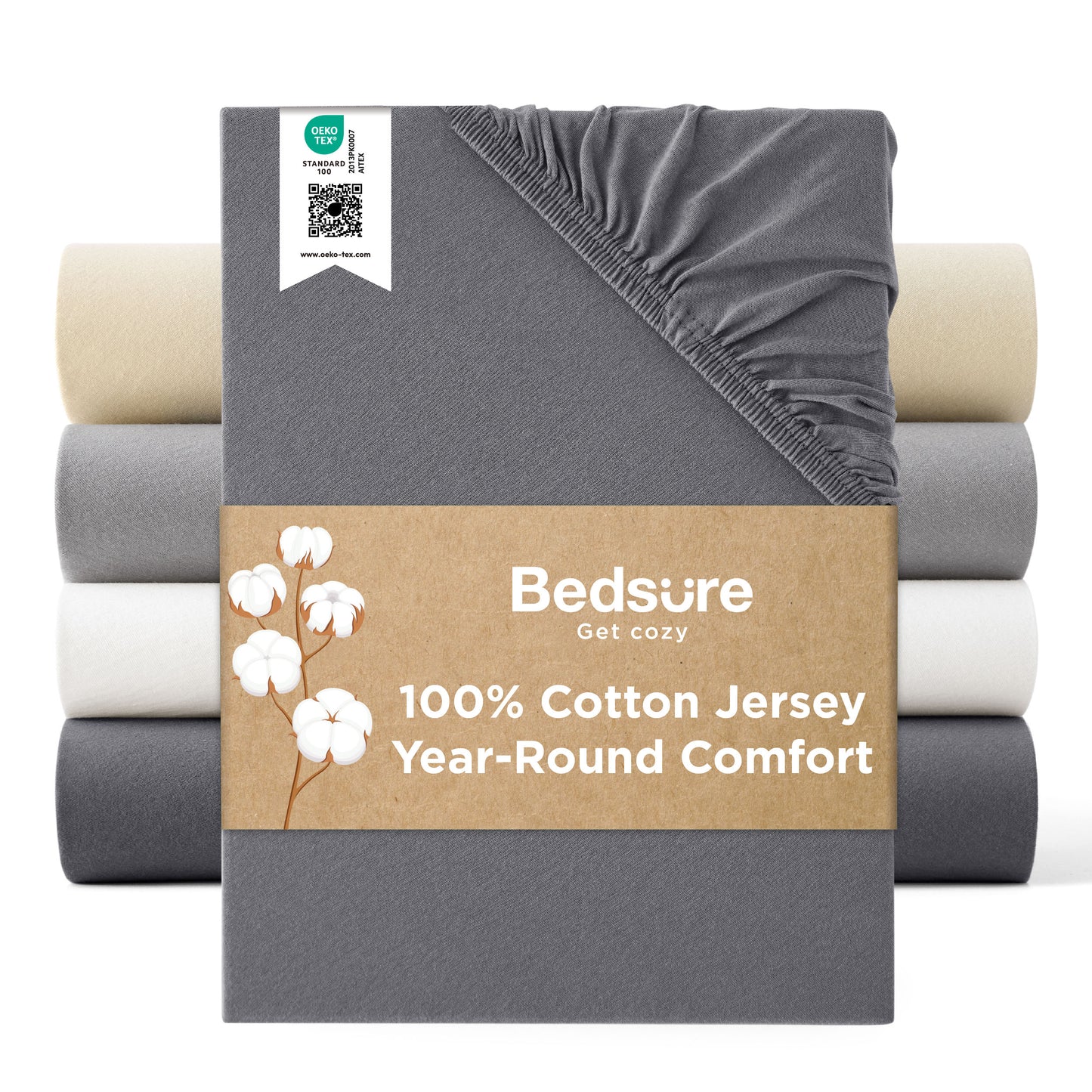 100% Cotton Jersey Fitted Sheet