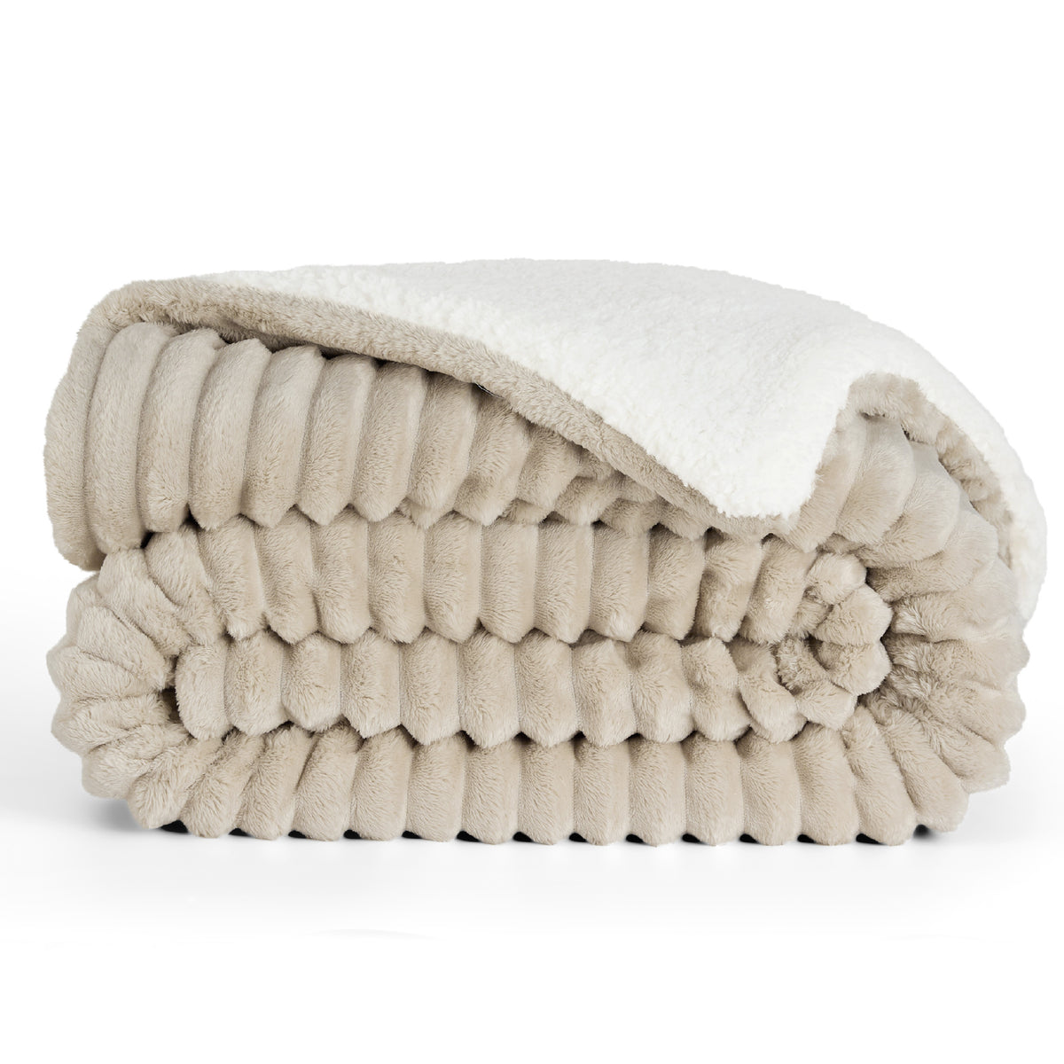 Acquard Stripes Shaggy Sherpa Blanket