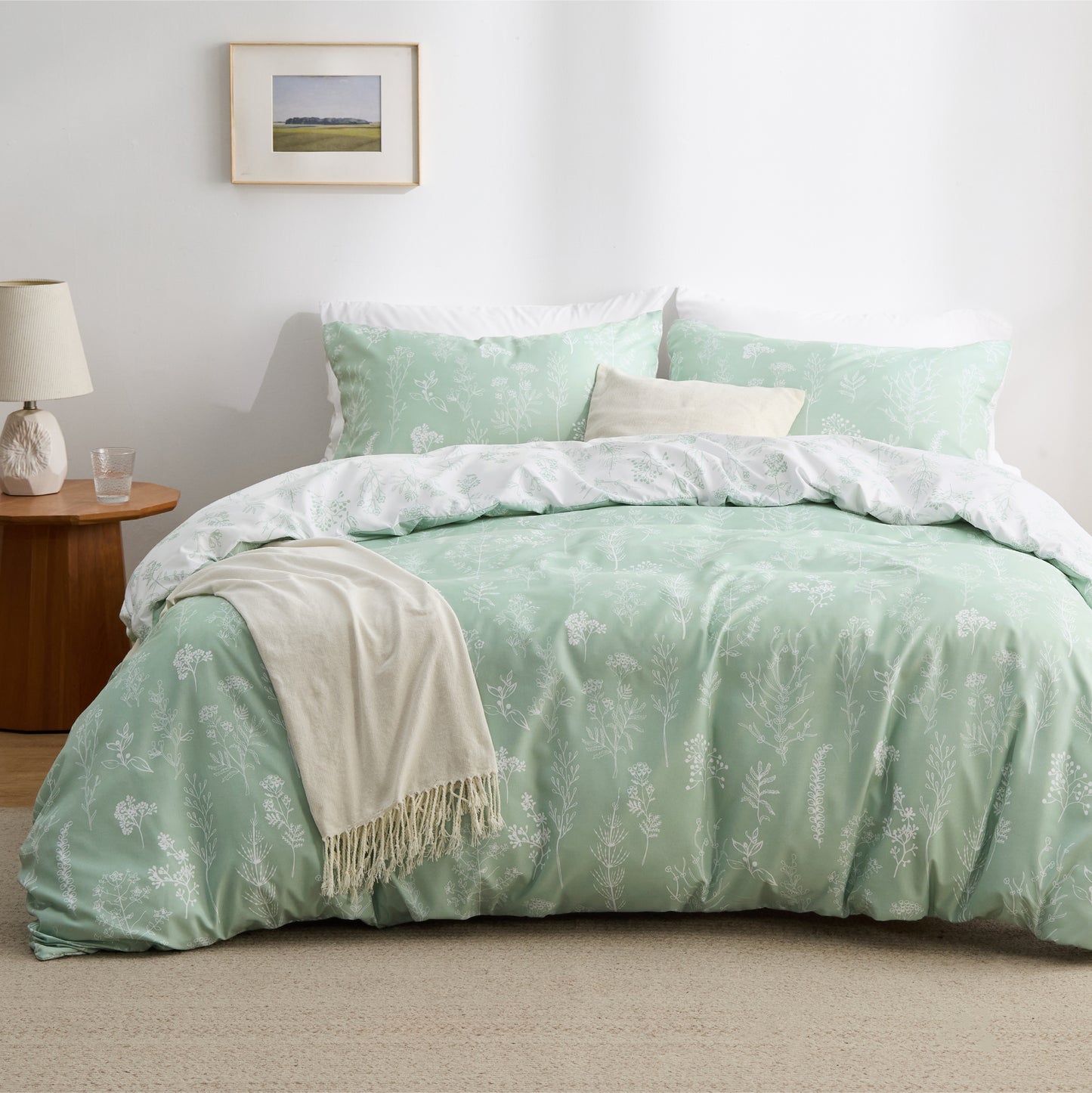 Patterned Polyester Microfiber Duvet Cover Set