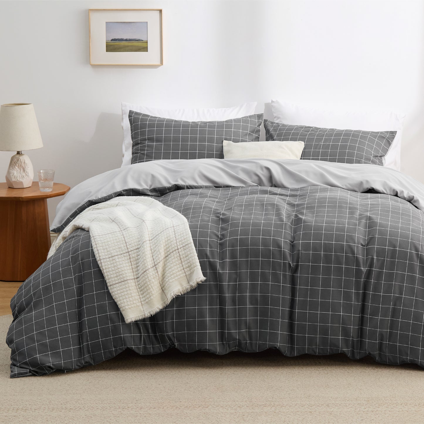 Patterned Polyester Microfiber Duvet Cover Set
