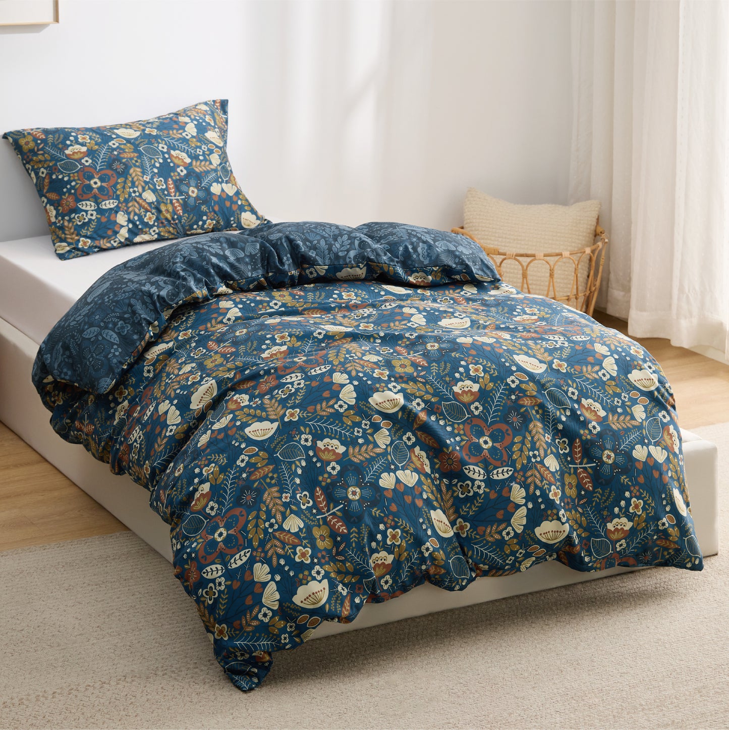Patterned Polyester Microfiber Duvet Cover Set