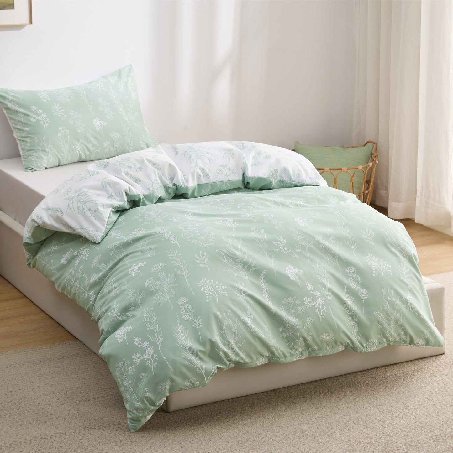 Patterned Polyester Microfiber Duvet Cover Set