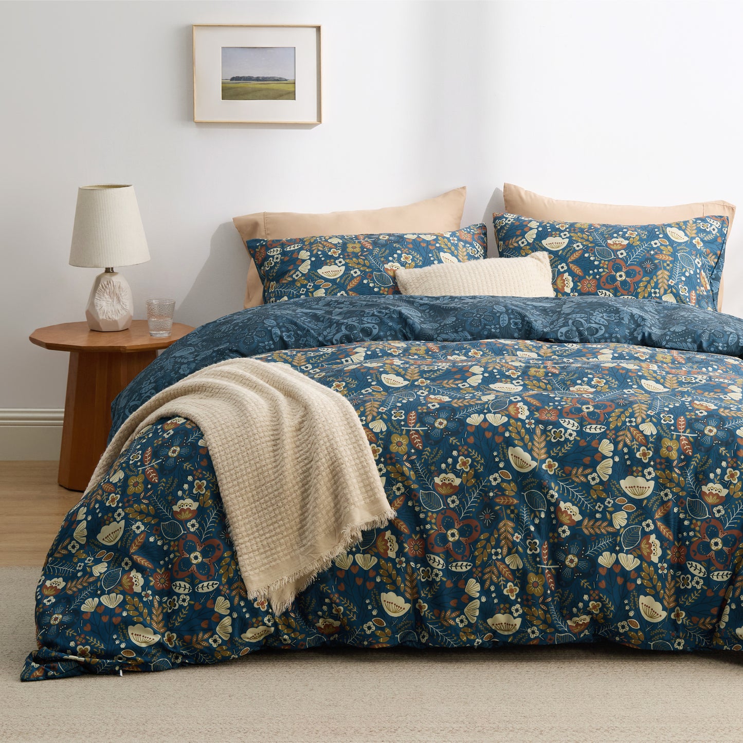 Patterned Polyester Microfiber Duvet Cover Set