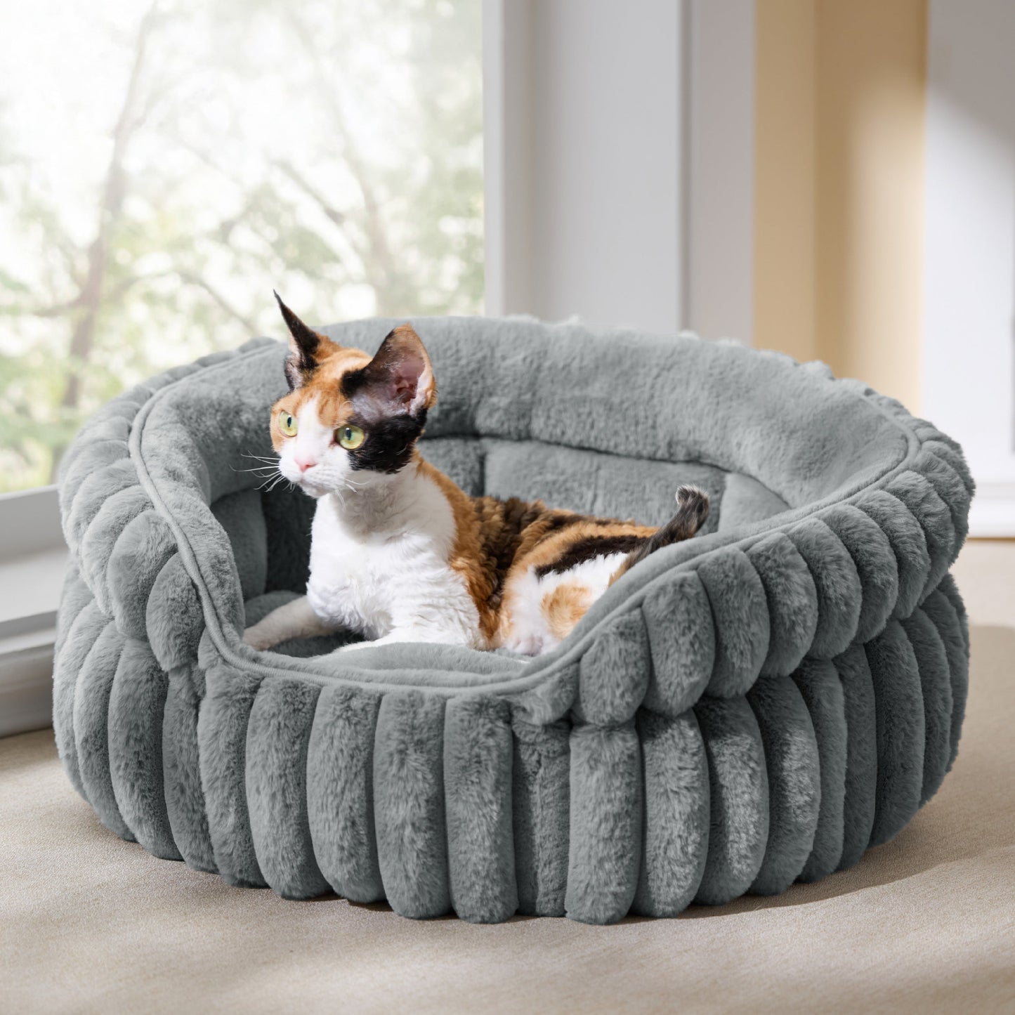 Double-Layer Faux Fur Pet Bed