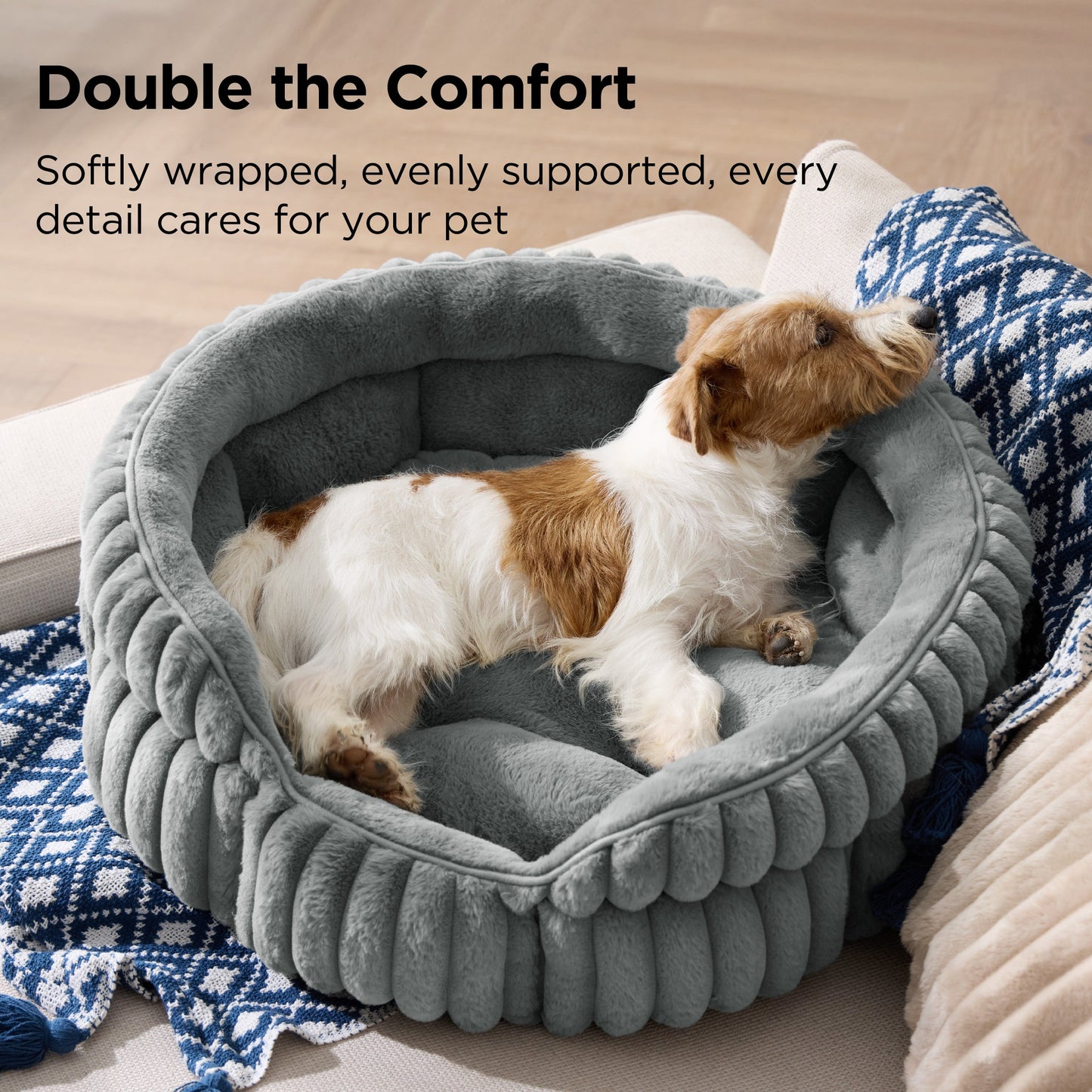 Double-Layer Faux Fur Pet Bed