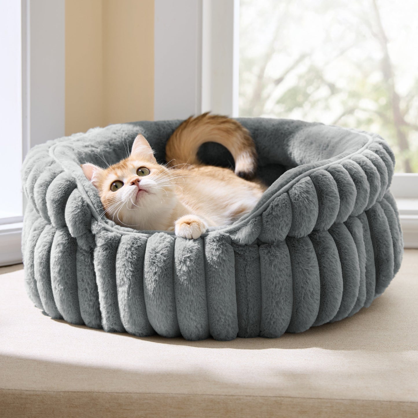 Double-Layer Faux Fur Pet Bed