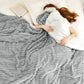 Acquard Stripes Shaggy Sherpa Blanket