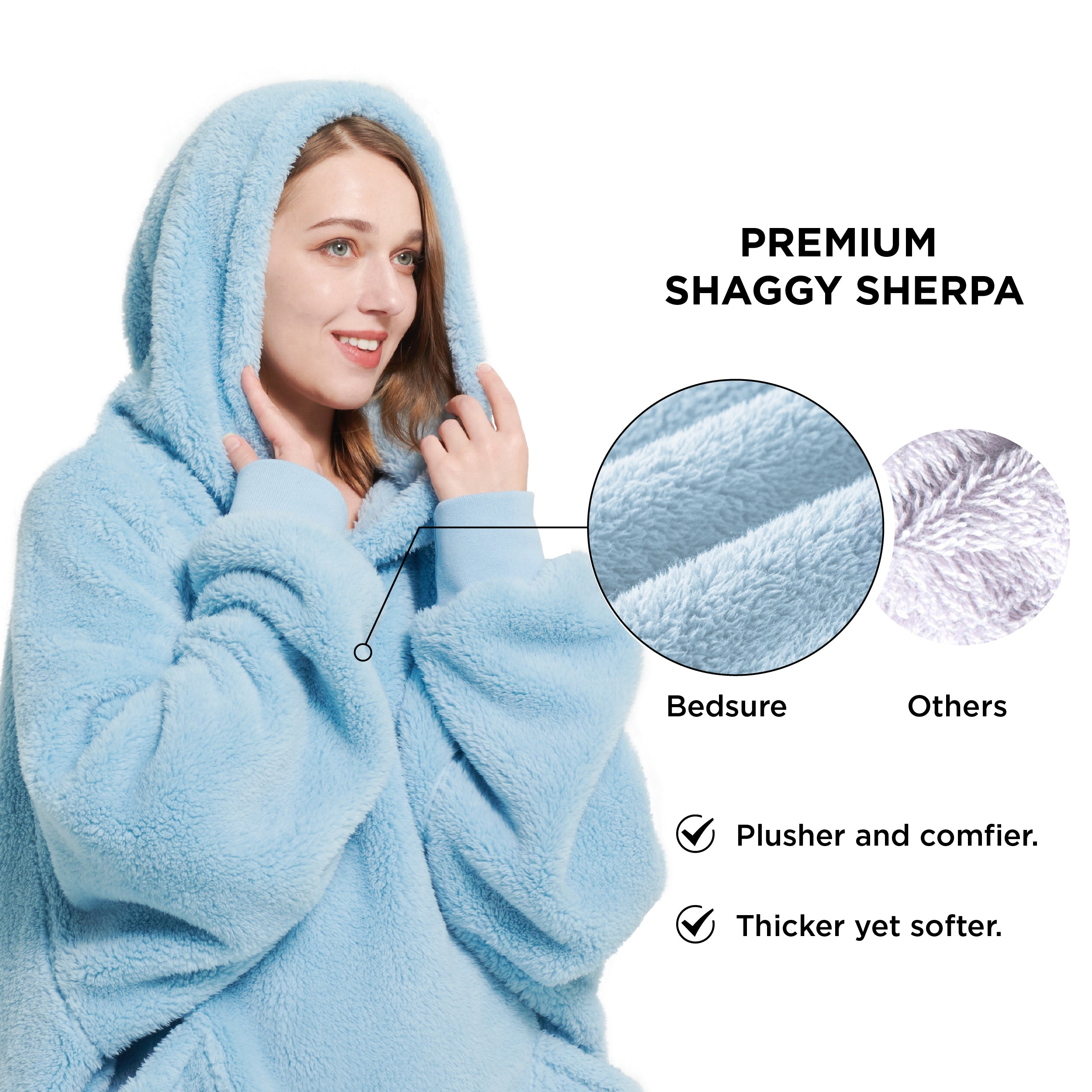 Shaggy Sherpa Wearable Blanket