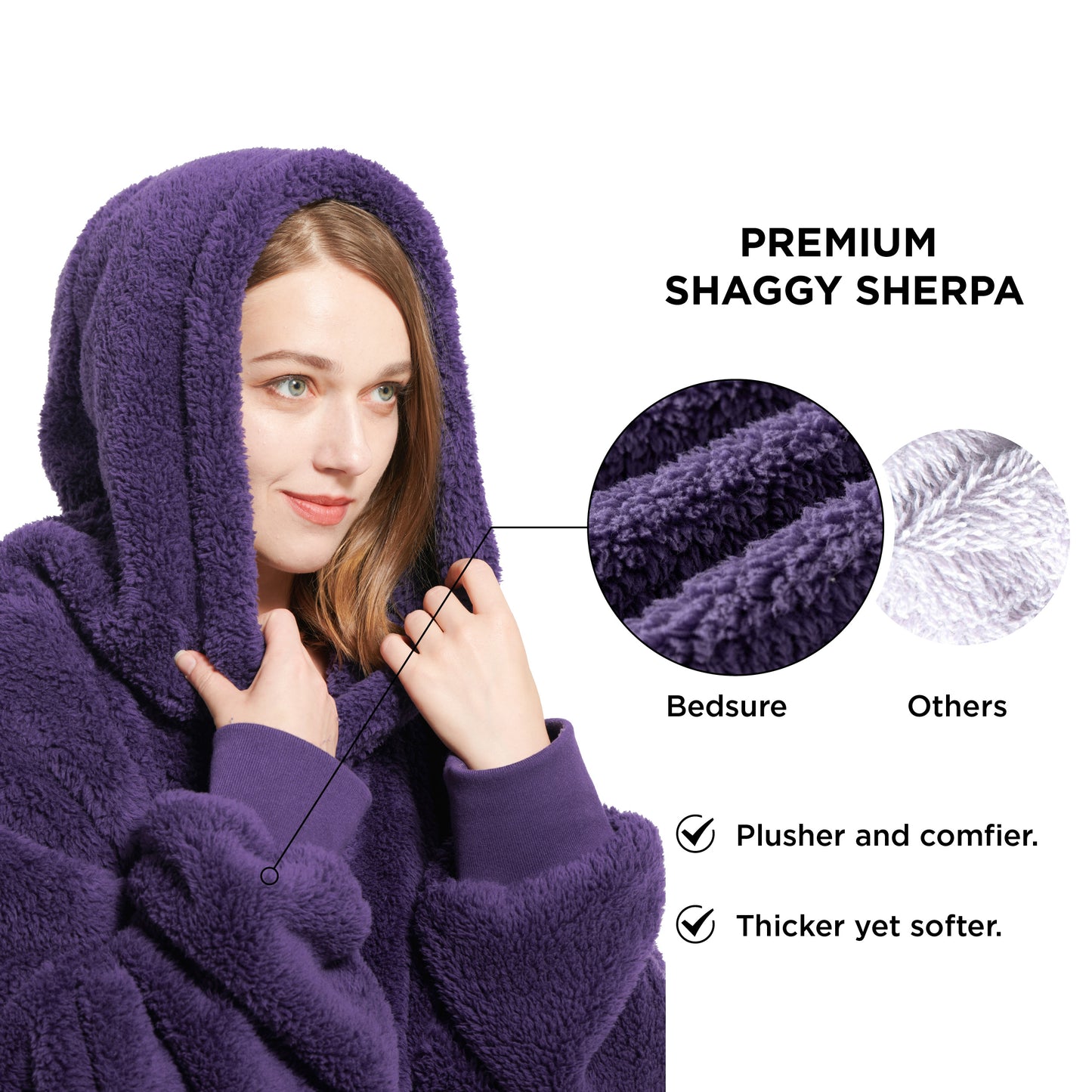 Shaggy Sherpa Wearable Blanket