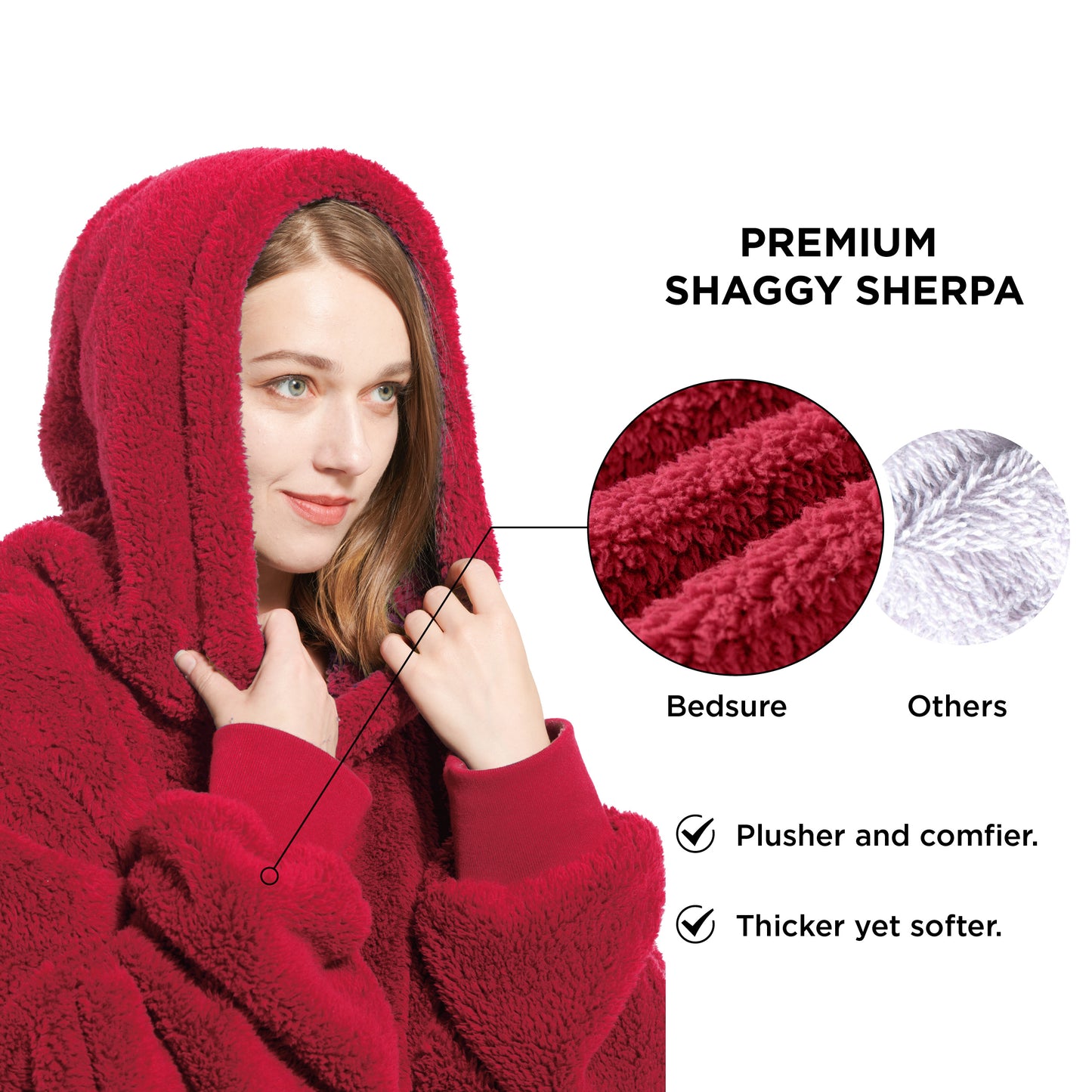 Shaggy Sherpa Wearable Blanket