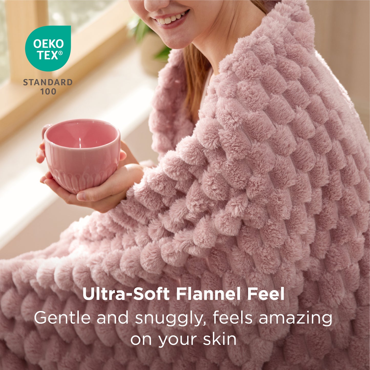 Textured Bubble Flannel Fleece Blanket