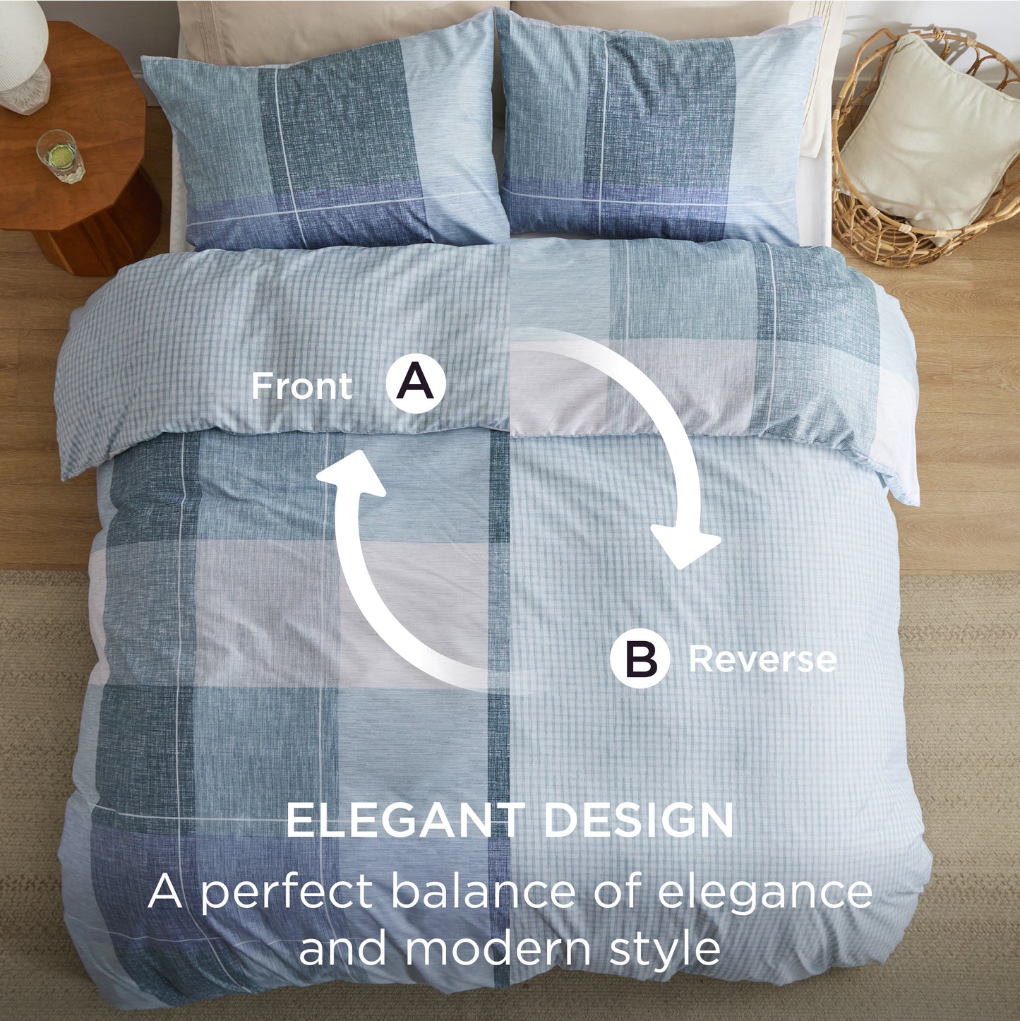 Patterned Polyester Microfiber Duvet Cover Set