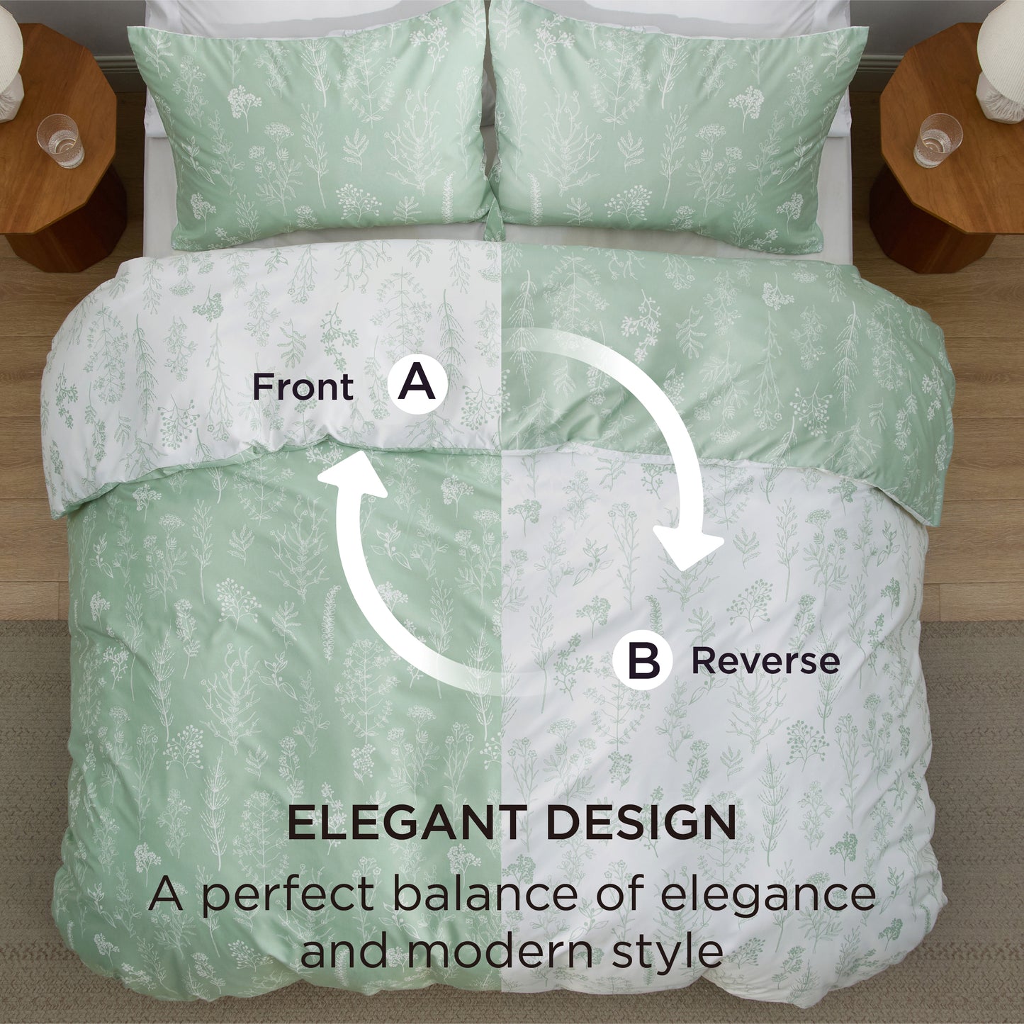 Patterned Polyester Microfiber Duvet Cover Set