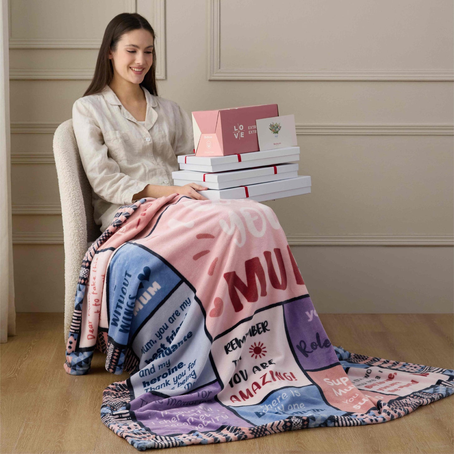 Printed Flannel Fleece Gift Blanket