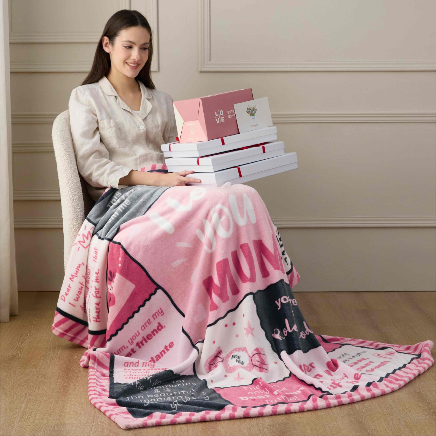 Printed Flannel Fleece Gift Blanket