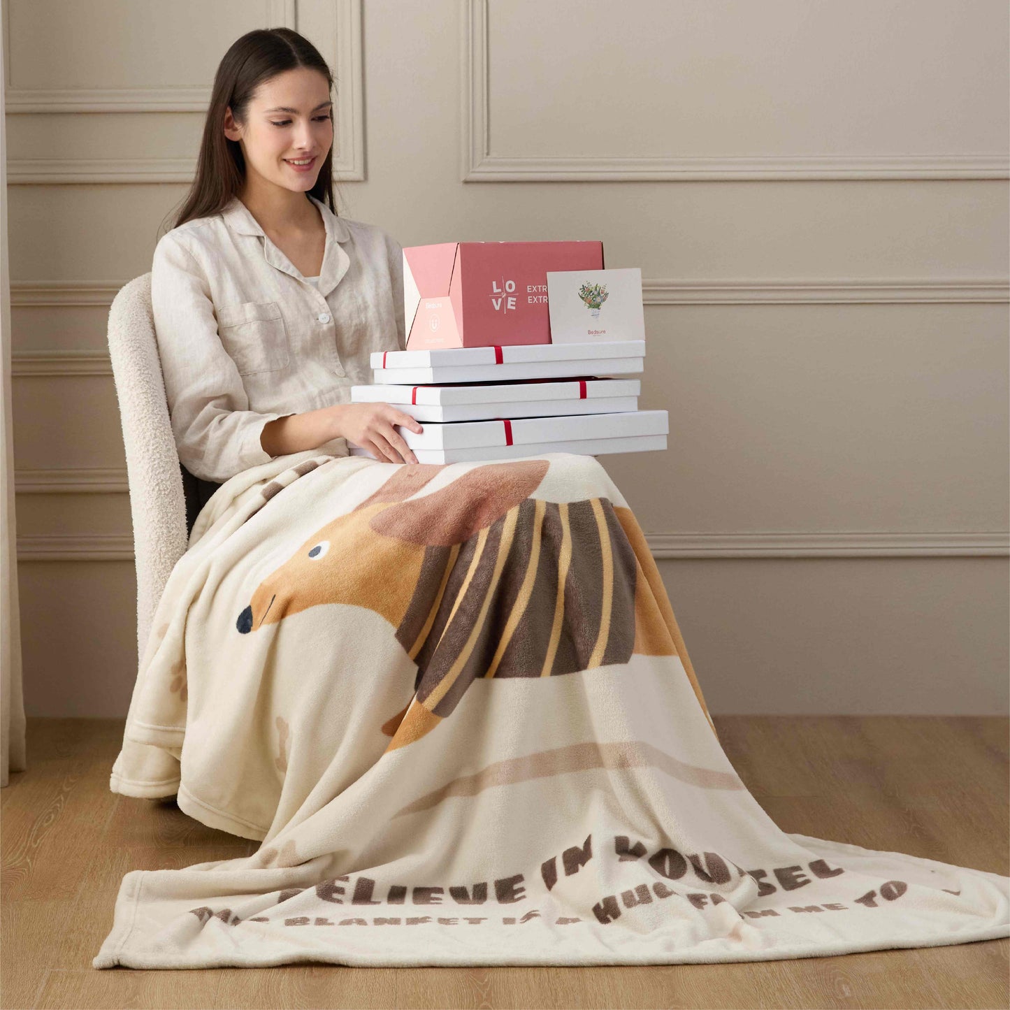 Printed Flannel Fleece Gift Blanket