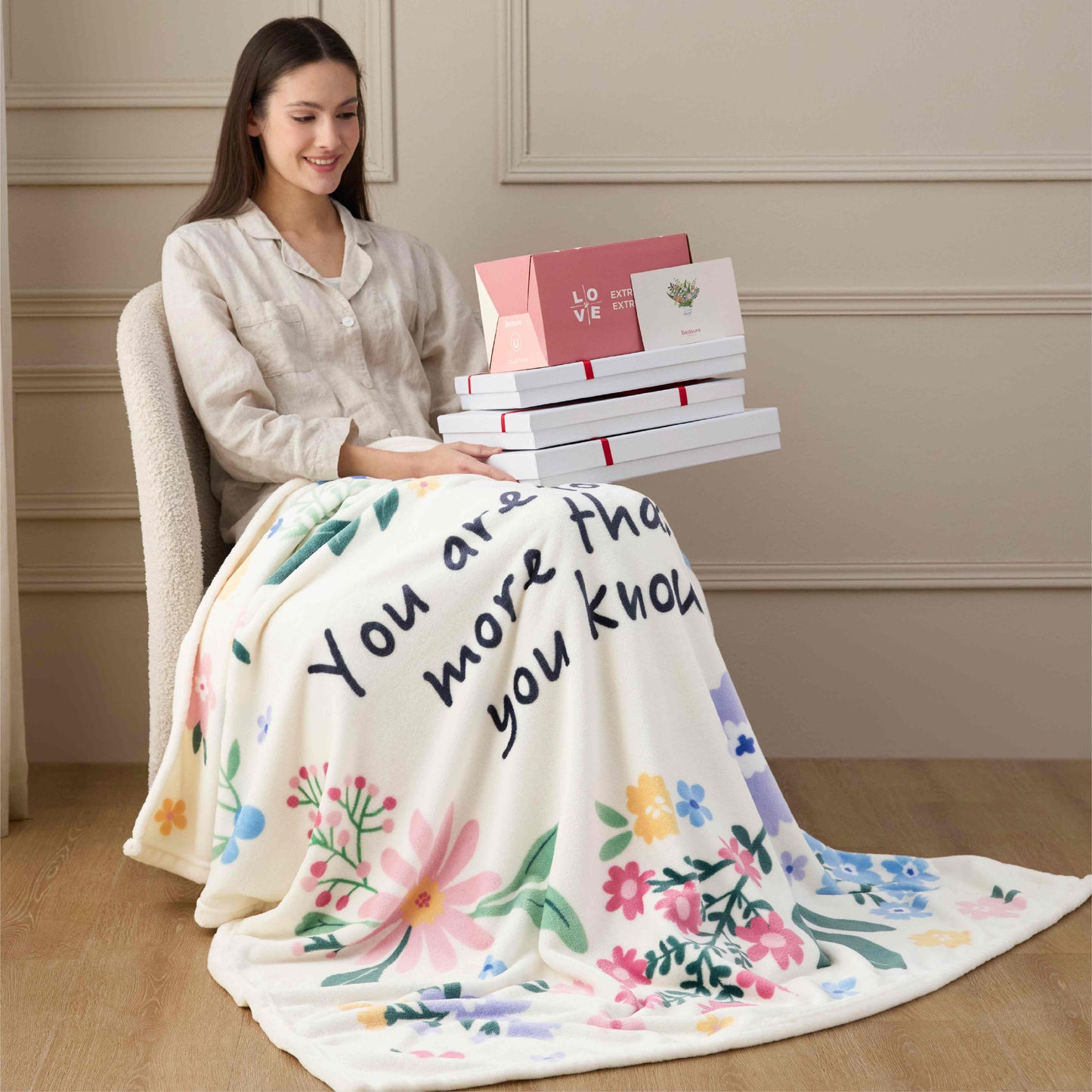 Printed Flannel Fleece Gift Blanket