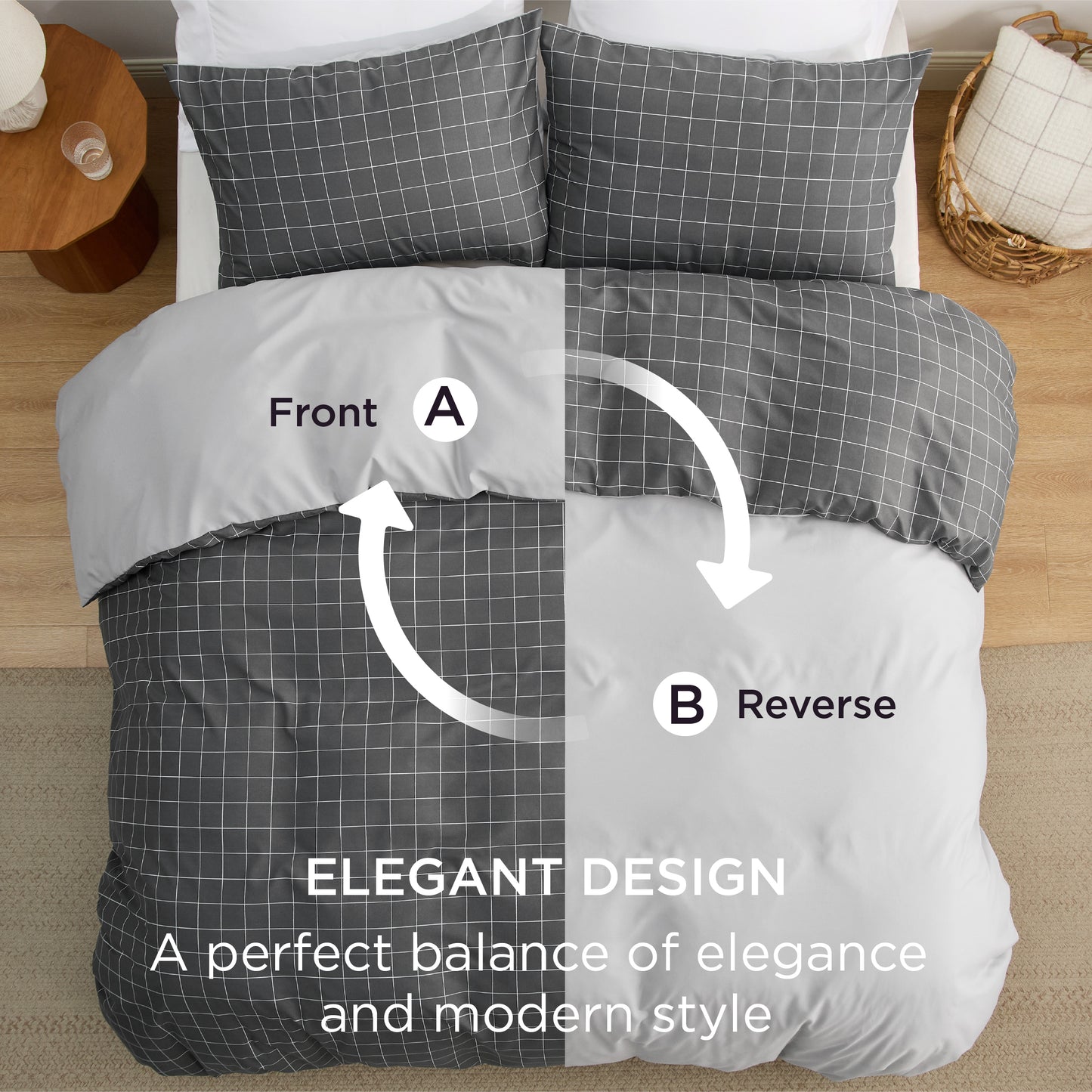 Patterned Polyester Microfiber Duvet Cover Set