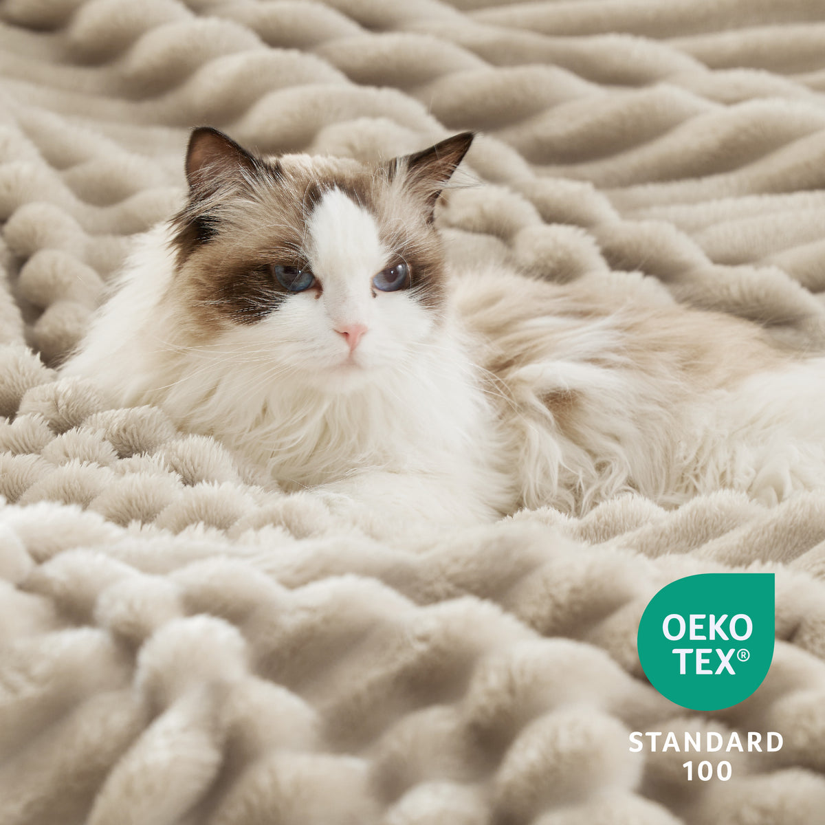 Acquard Stripes Shaggy Sherpa Blanket