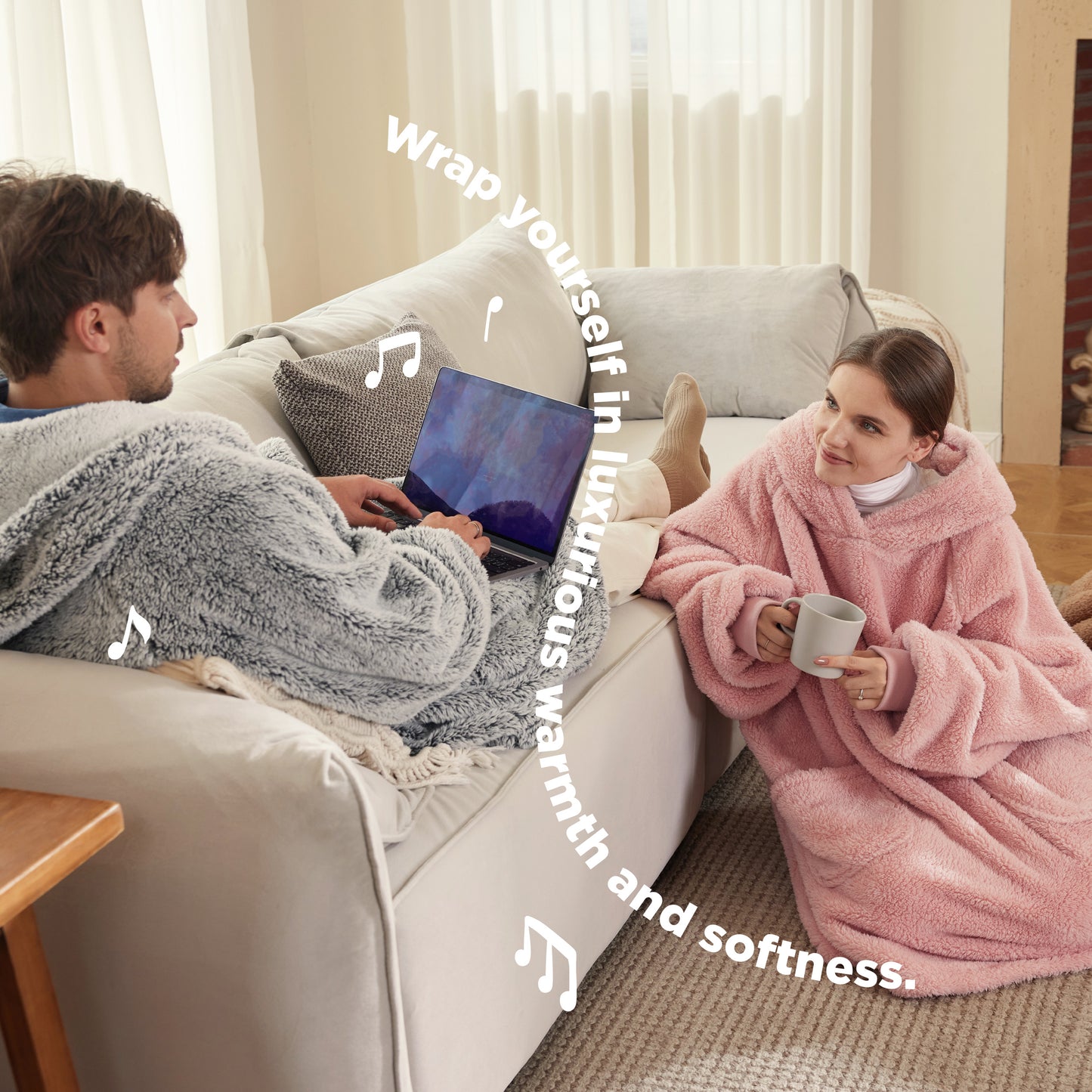 Shaggy Sherpa Wearable Blanket