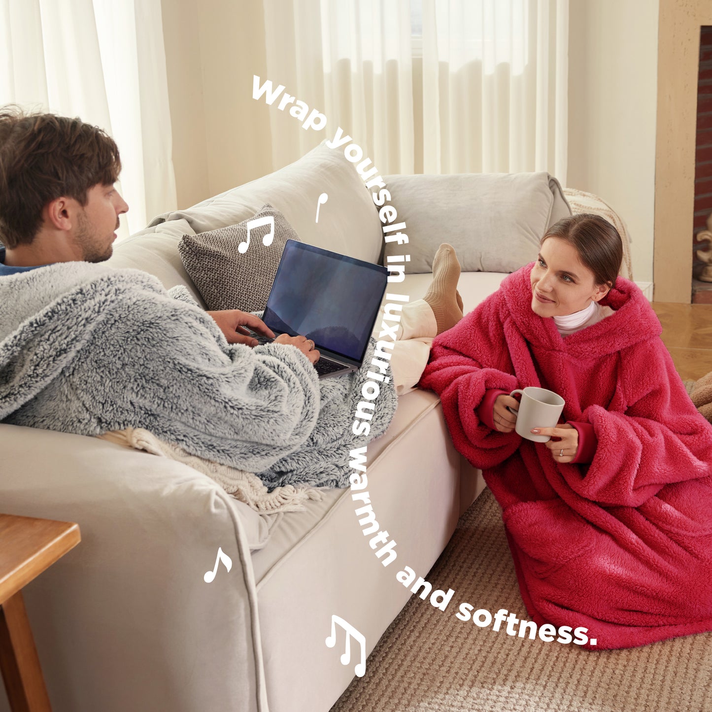 Shaggy Sherpa Wearable Blanket