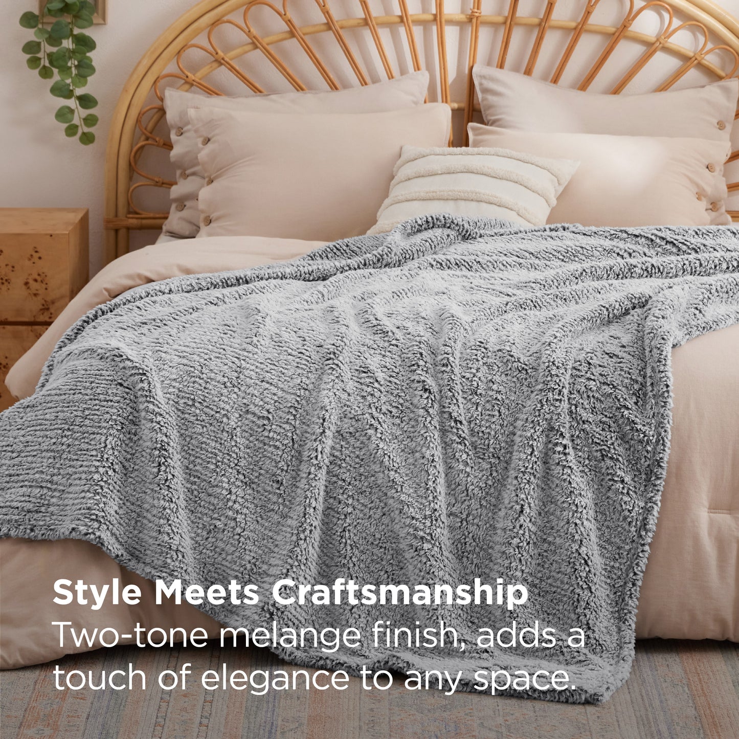 Melange Shaggy Sherpa Blanket