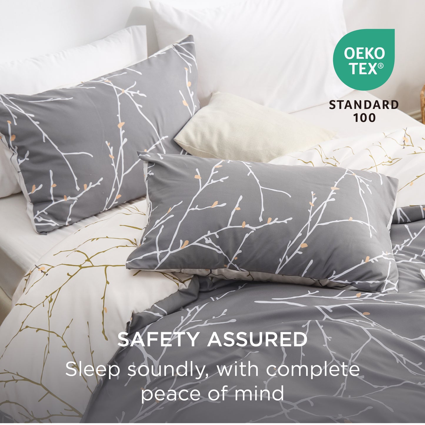 Patterned Polyester Microfiber Duvet Cover Set