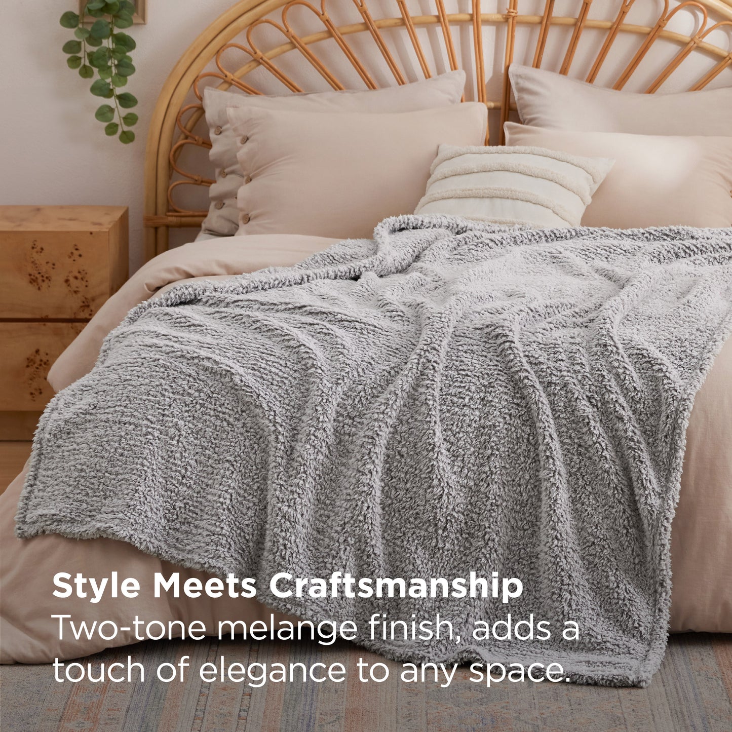 Melange Shaggy Sherpa Blanket