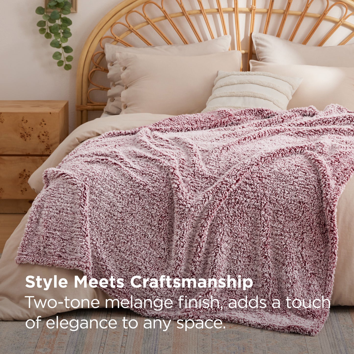 Melange Shaggy Sherpa Blanket