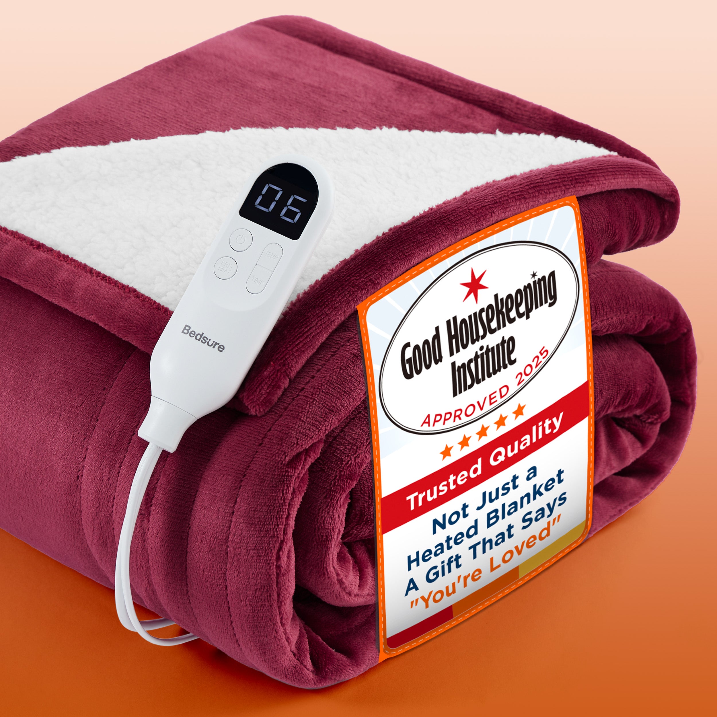 Solid Flannel Heated Blanket