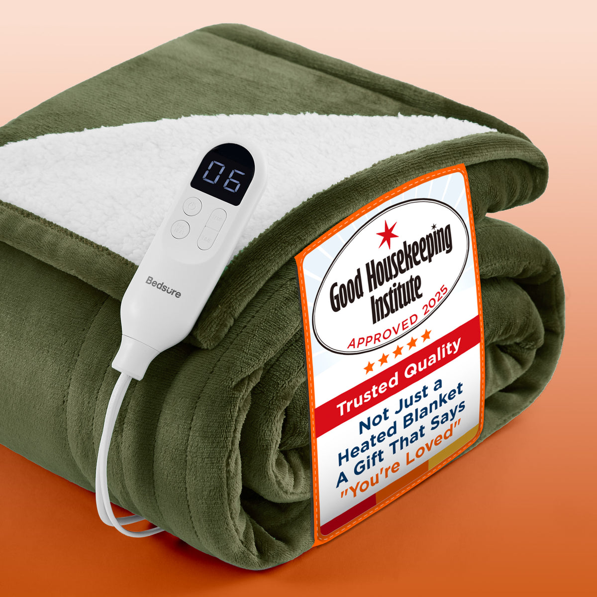 Solid Flannel Heated Blanket