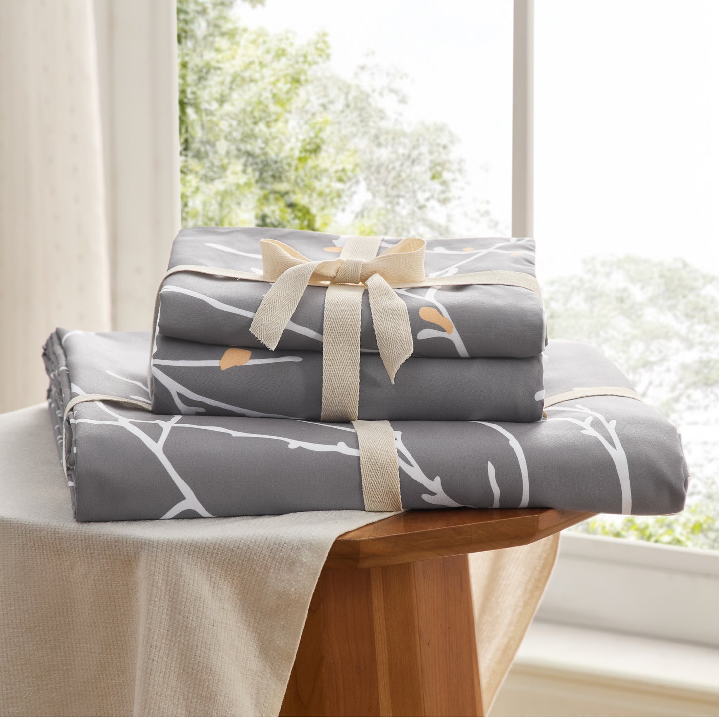 Patterned Polyester Microfiber Duvet Cover Set