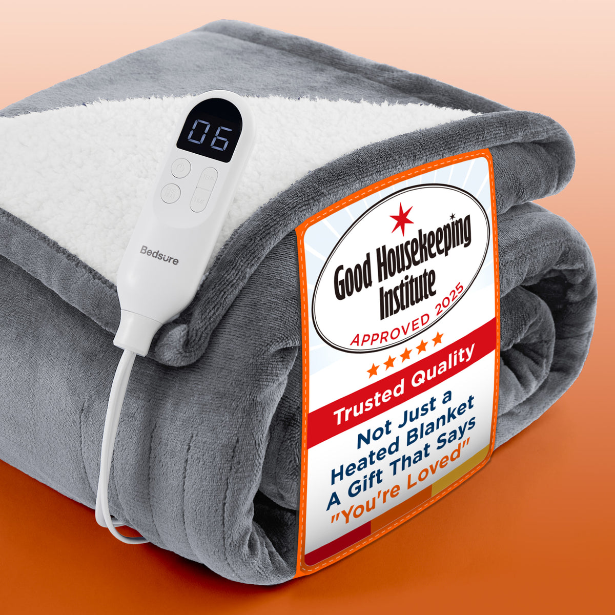 Solid Flannel Heated Blanket