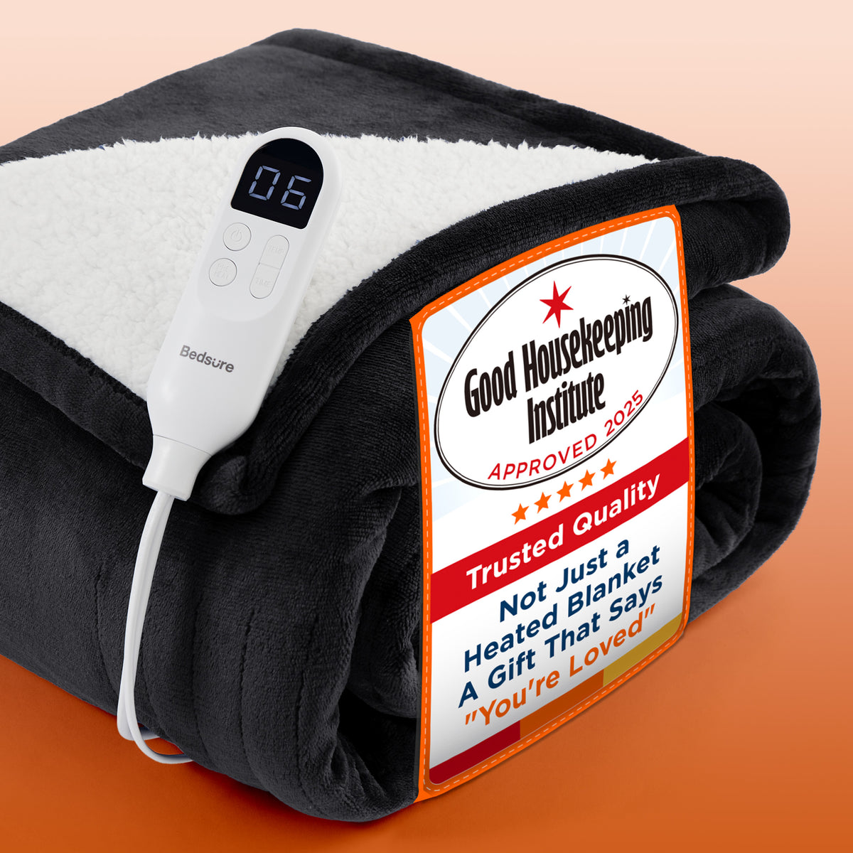 Solid Flannel Heated Blanket