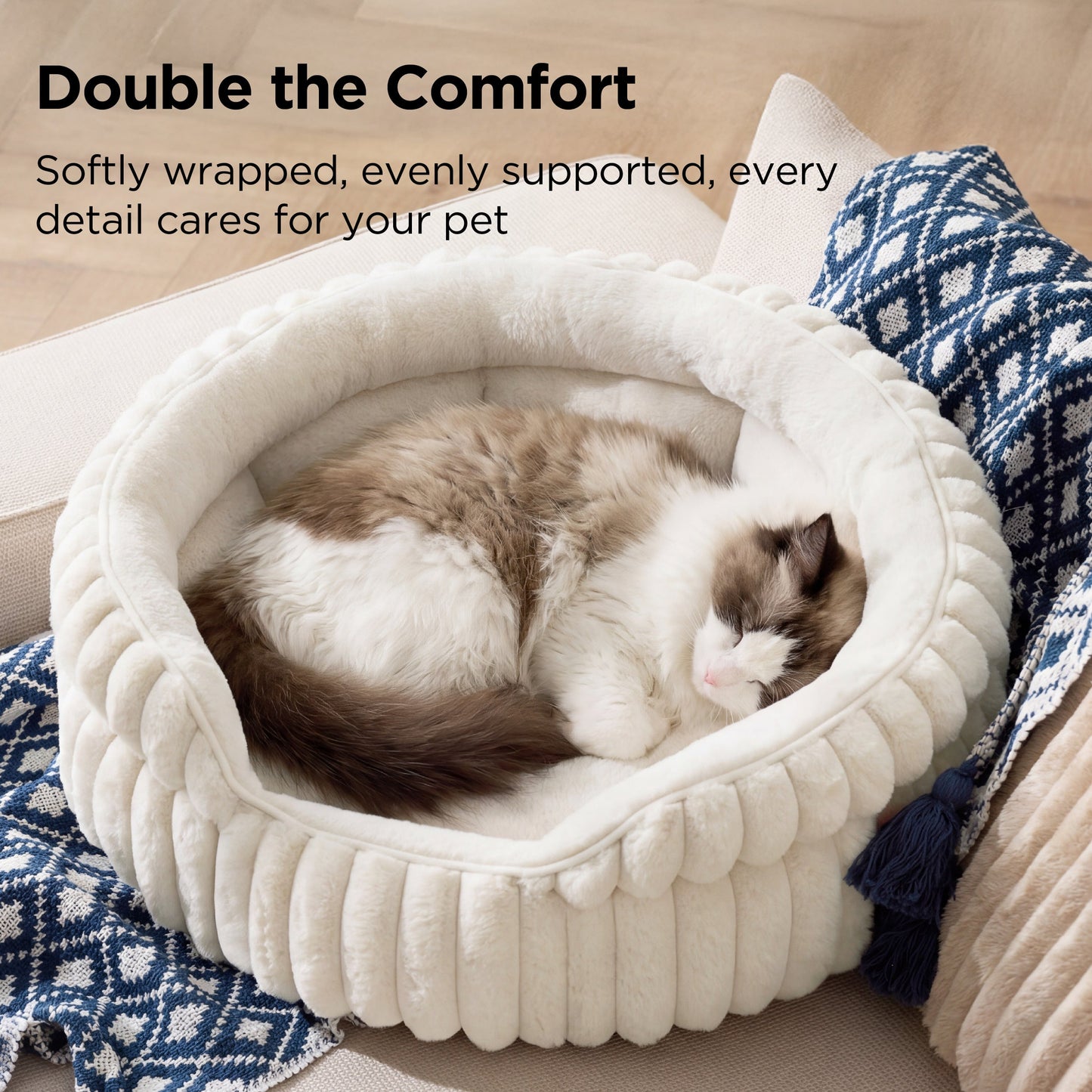 Double-Layer Faux Fur Pet Bed