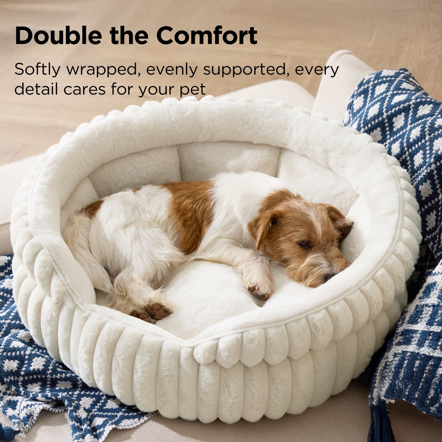 Double-Layer Faux Fur Pet Bed