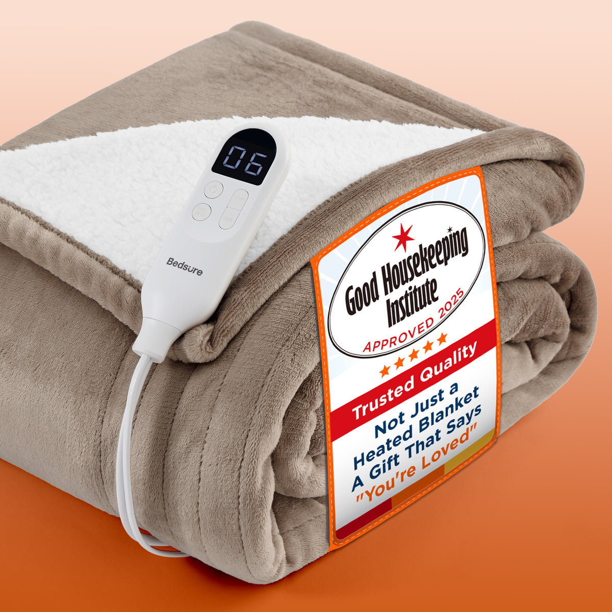 Solid Flannel Heated Blanket